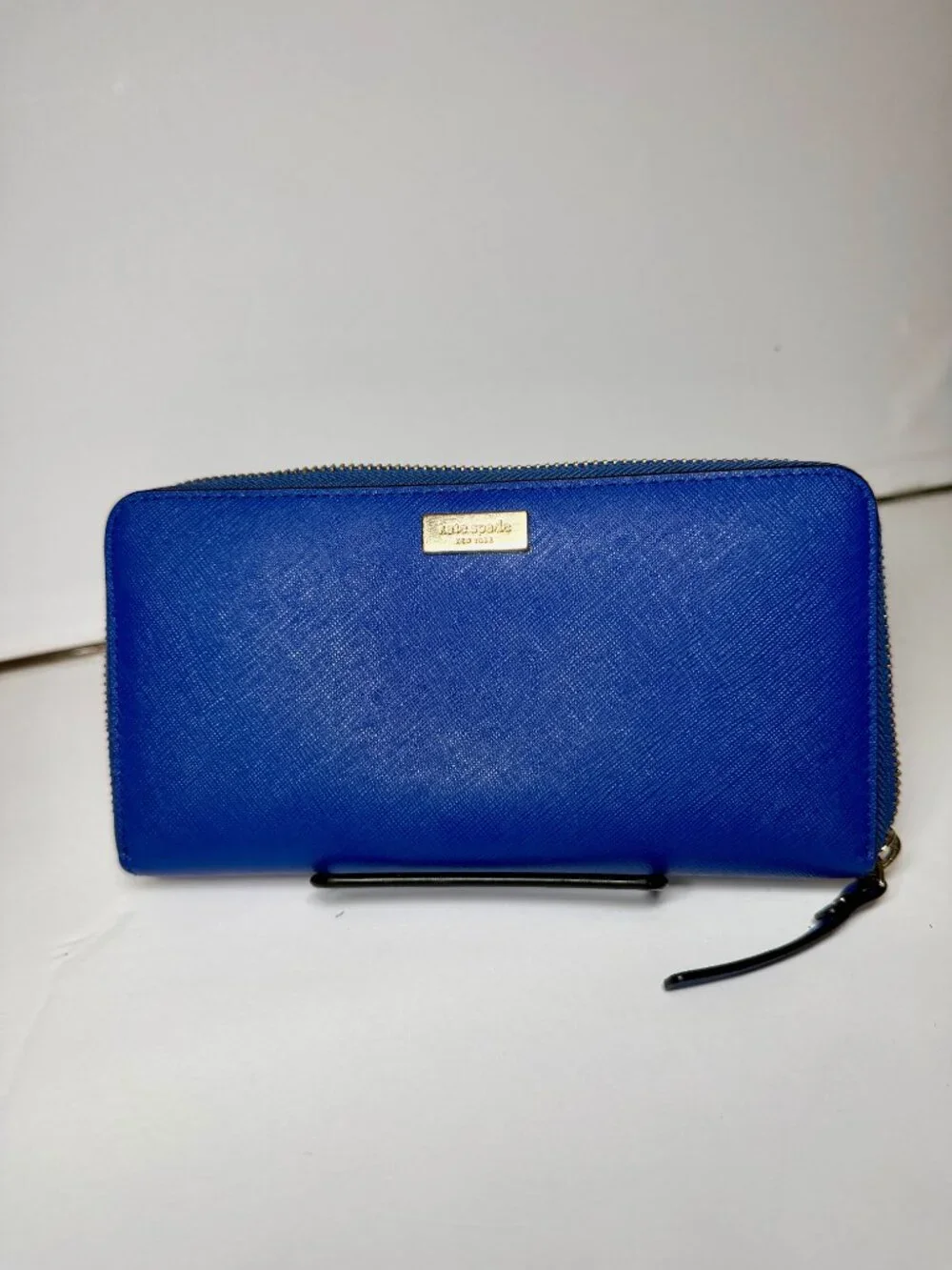 Kate Spade Neda Newbury Lane Zip Wallet Royal Blue Gold Hardware